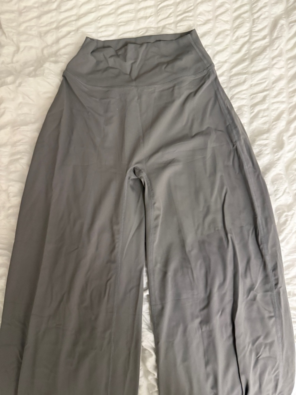 High-Waist Wide-Leg Gray Women's Pants